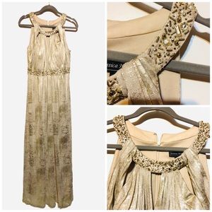 Jessica Howard gold shimmer formal down 12